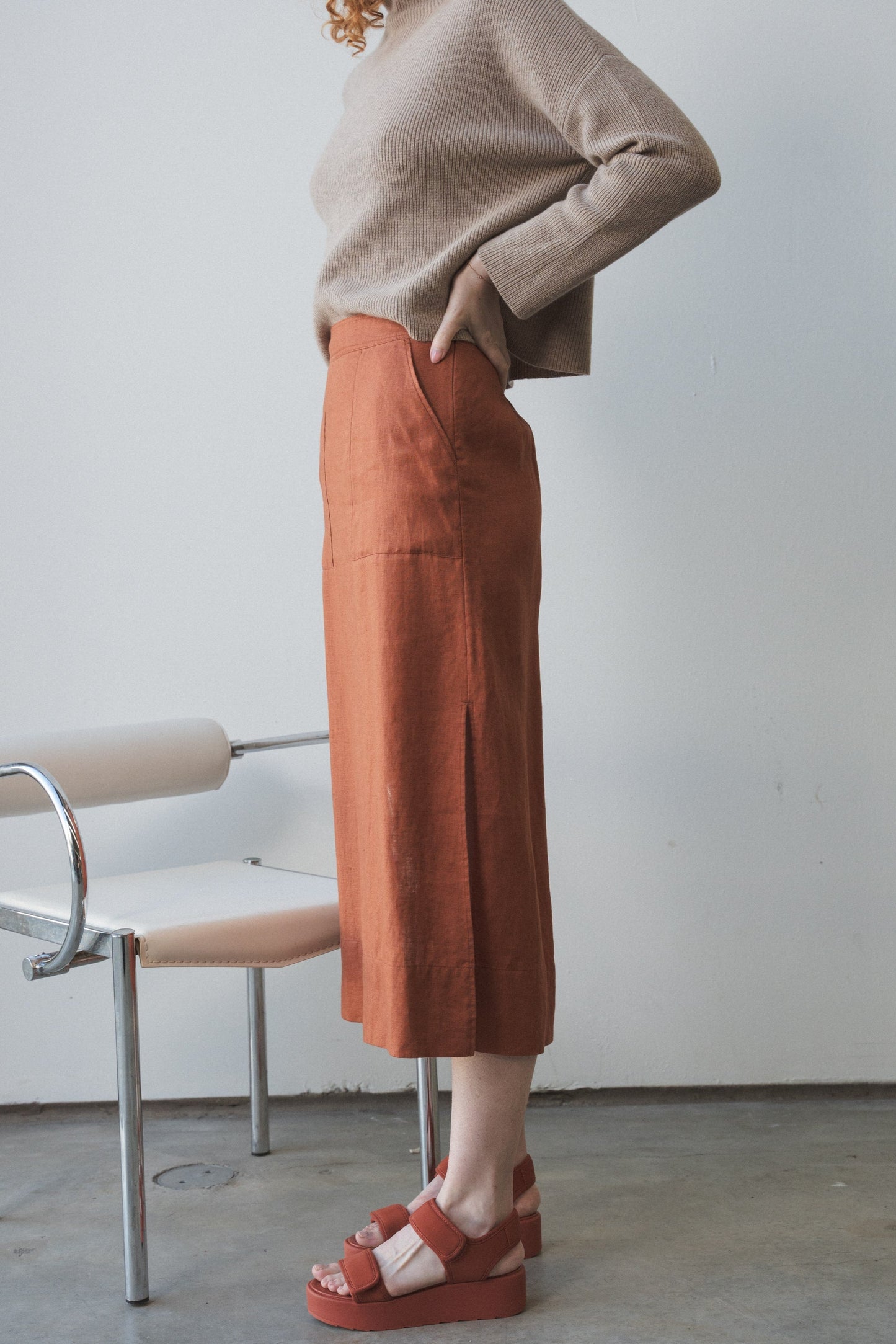 LILLY PILLY Nadi linen skirt in Cajun