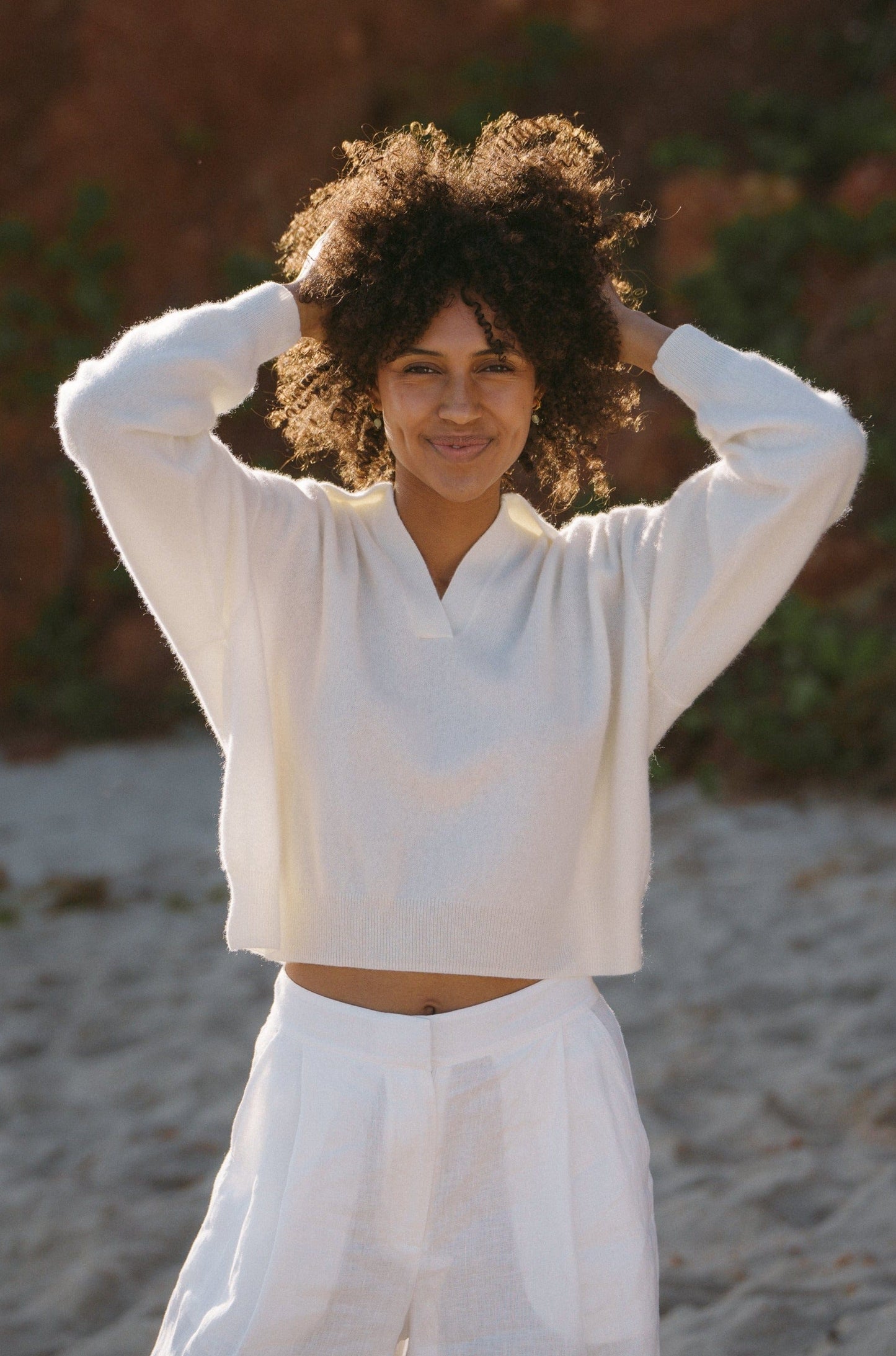 Lilly Pilly Collection cashmere Emma knitwear in Ivory