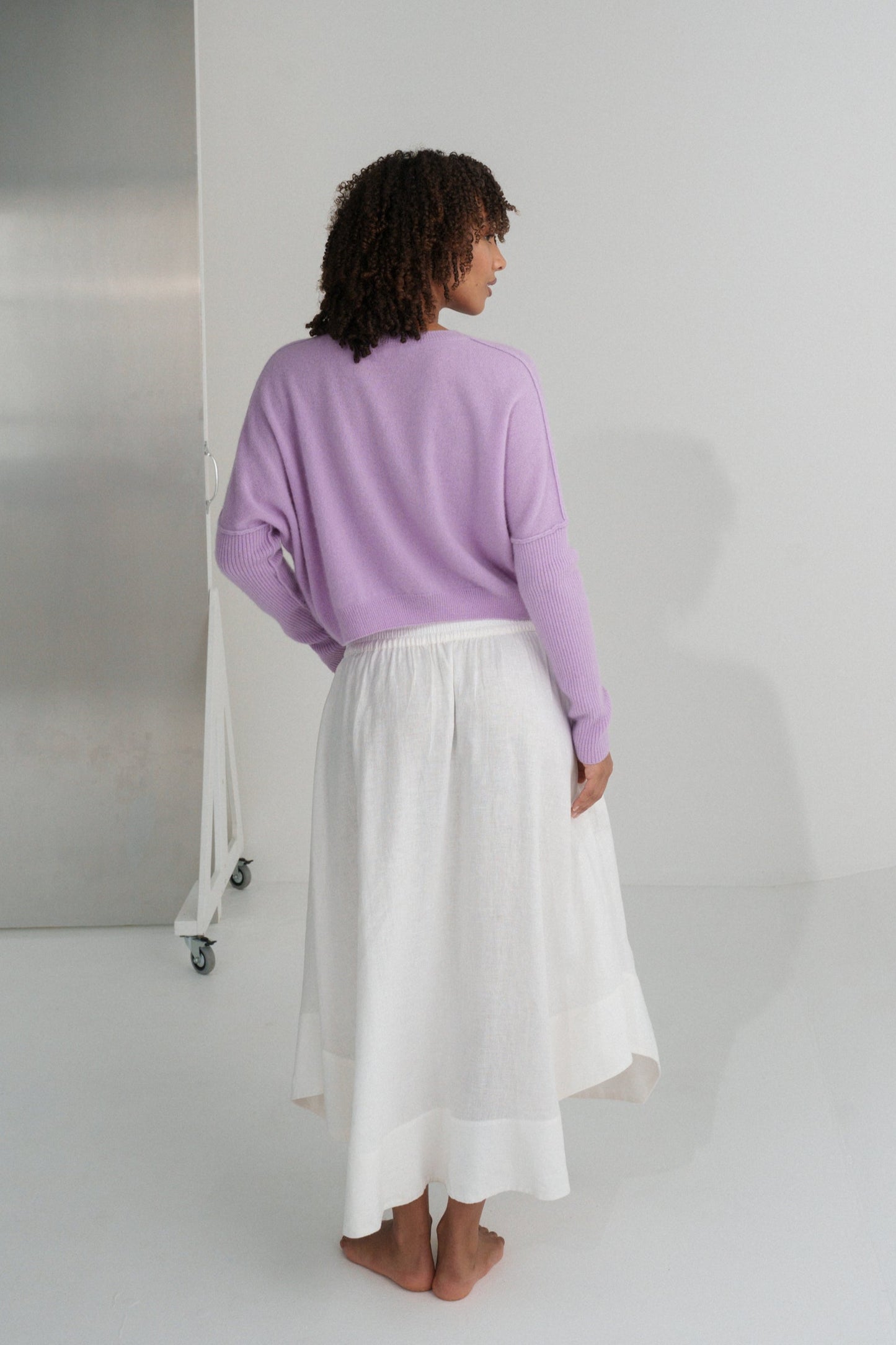 LILLY PILLY Miri cashmere knit top in Lilac