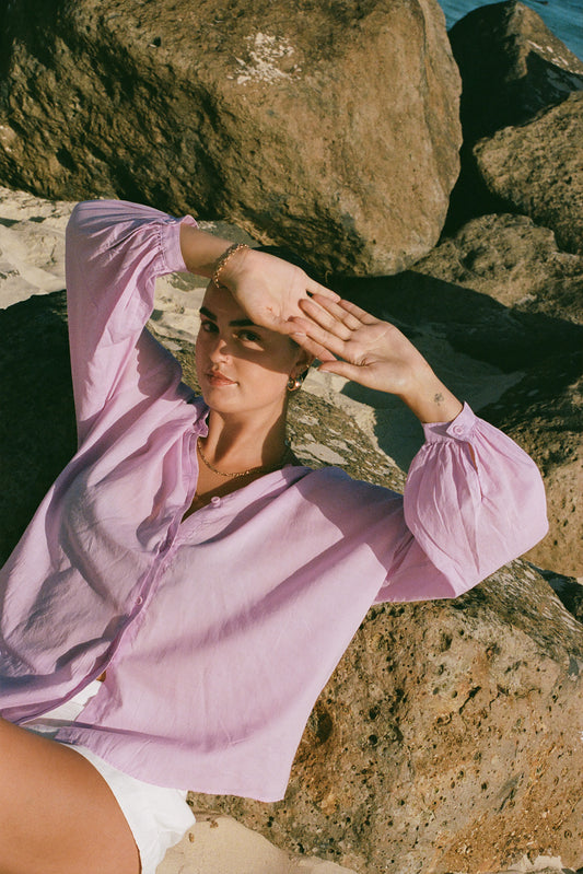 EMBER ORCHID COTTON VOILE SHIRT