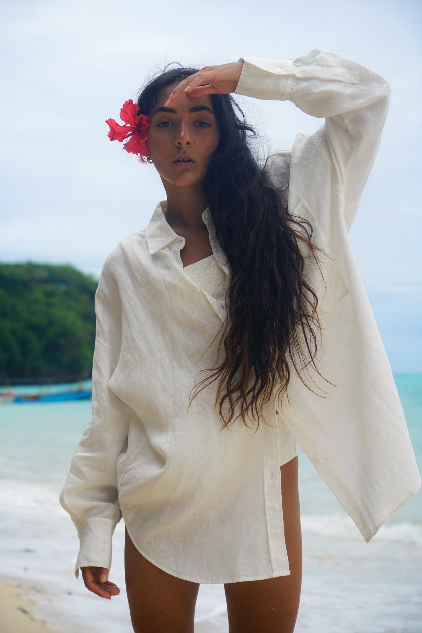 KIRRA IVORY LINEN SHIRT
