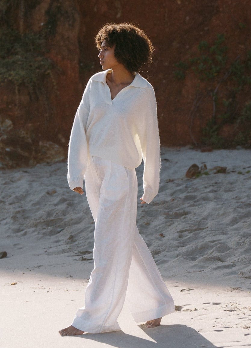 Lilly Pilly Collection cashmere Emma knitwear in Ivory