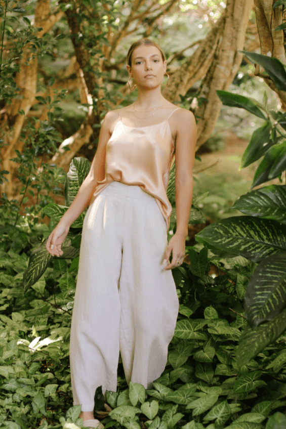 Lilly Pilly Collection bluesign® certified silk Eva Cami in Apricot