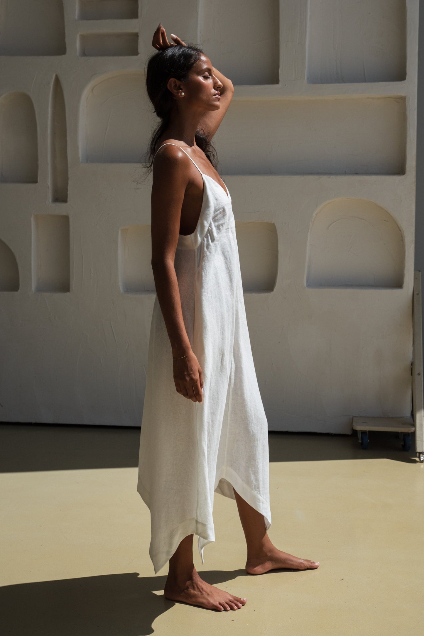 INEZ IVORY LINEN DRESS