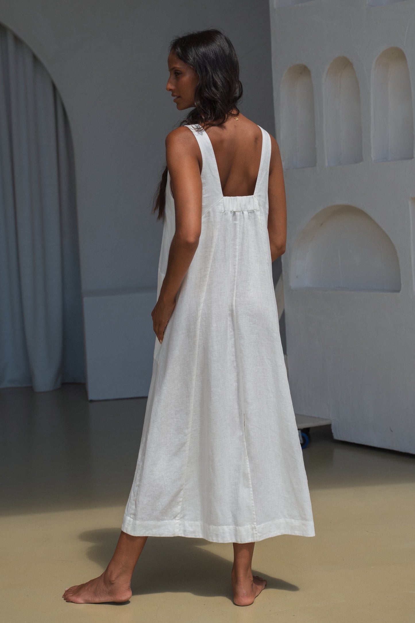 IRIS IVORY LINEN DRESS