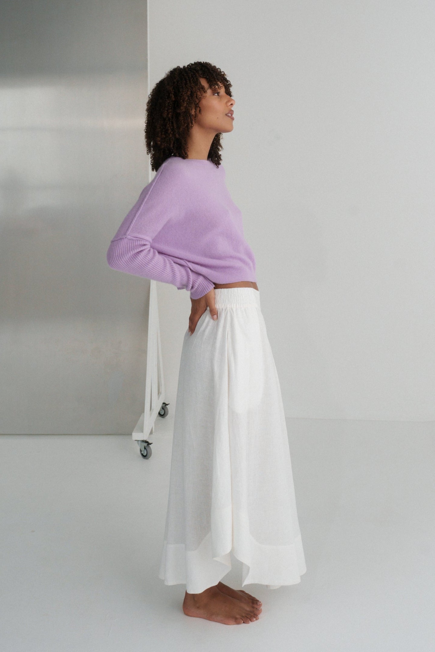 LILLY PILLY Miri cashmere knit top in Lilac