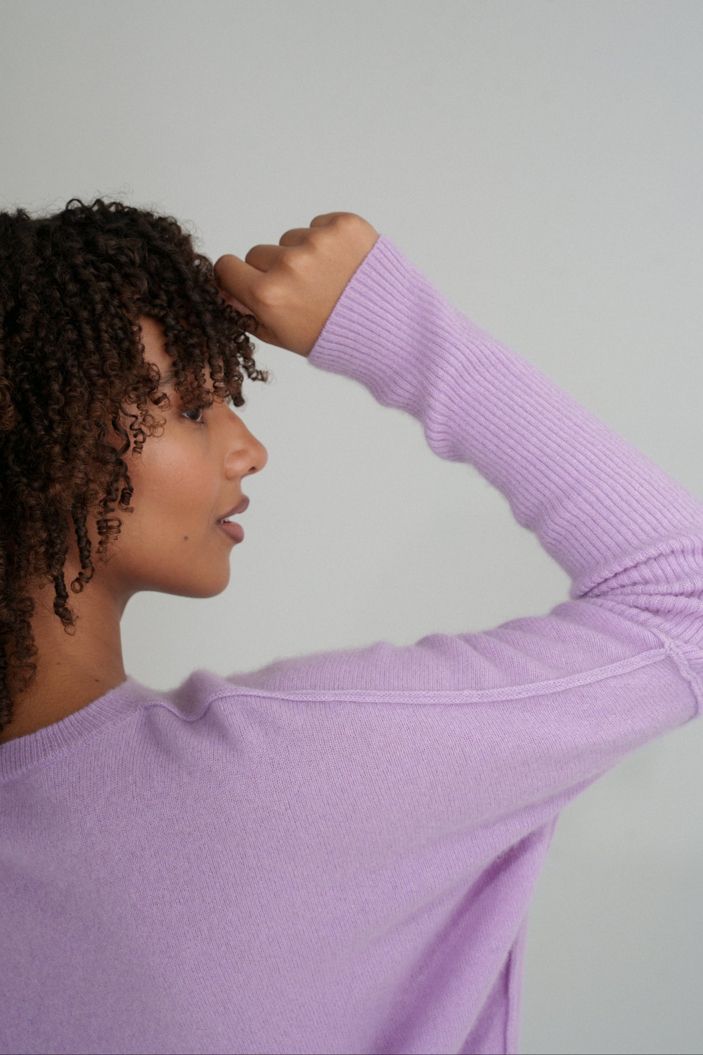 LILLY PILLY Miri cashmere knit top in Lilac