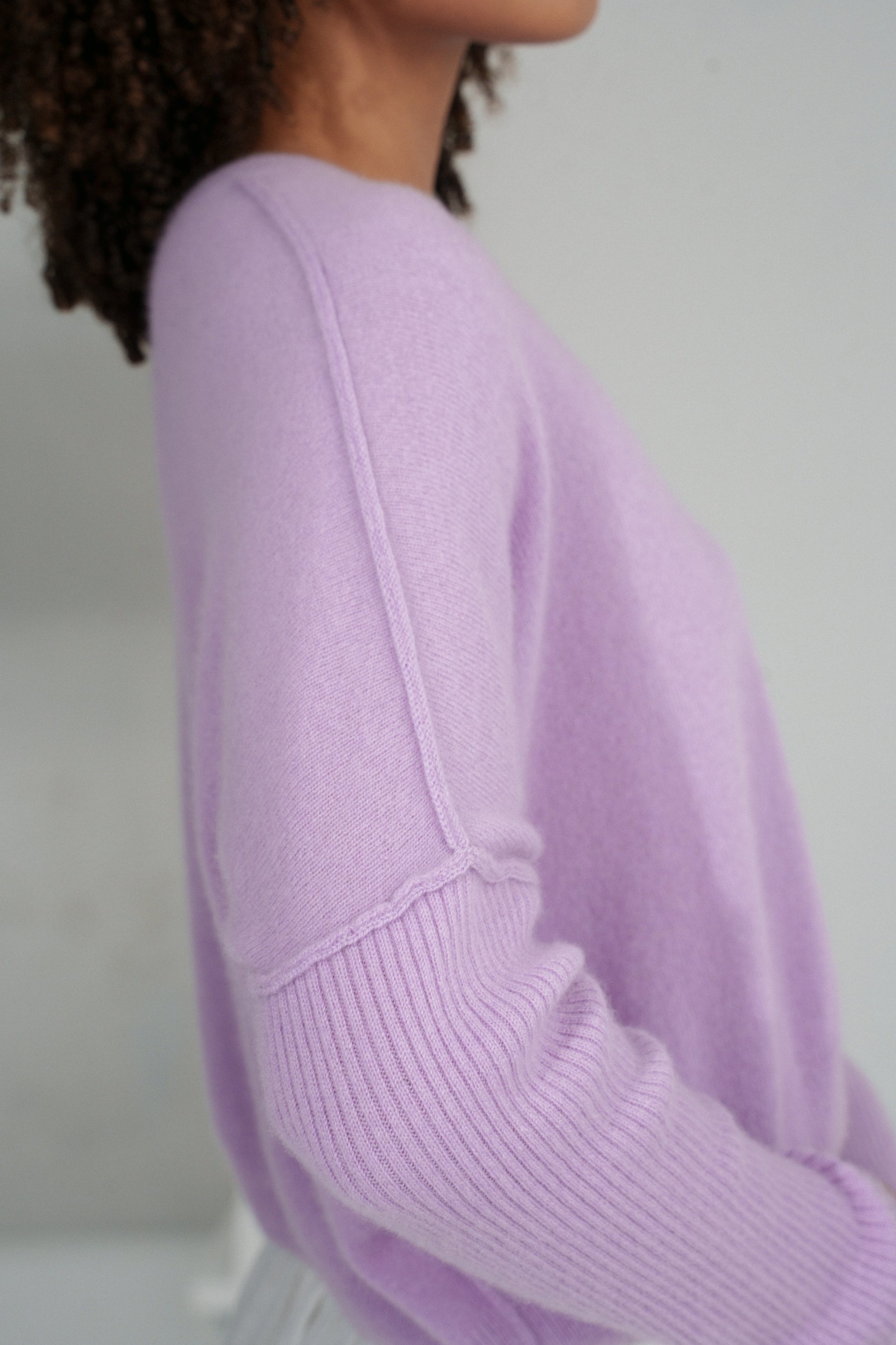 LILLY PILLY Miri cashmere knit top in Lilac