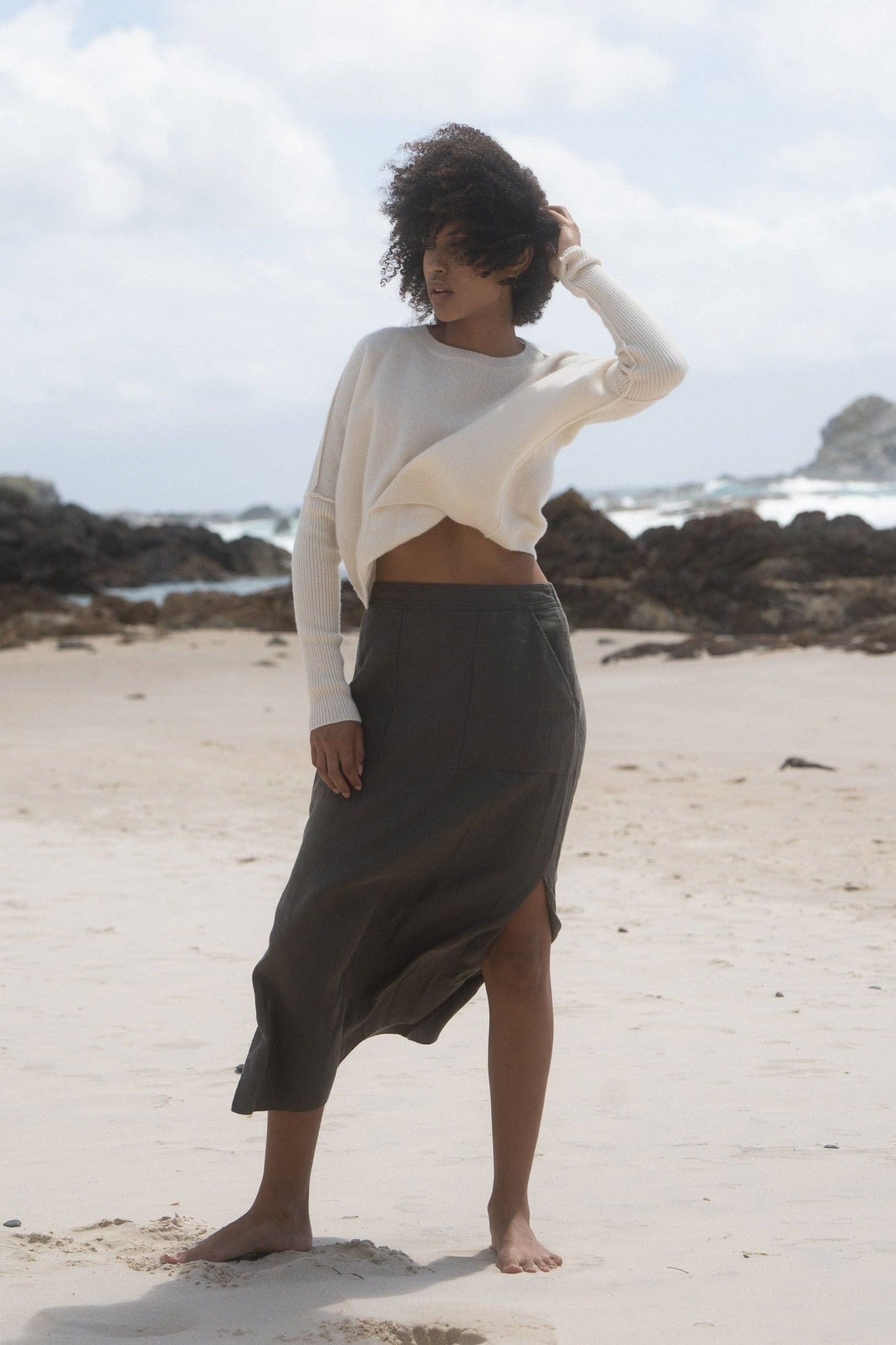 LILLY PILLY Collection NEW Miri Knit made from 100% cashmere in Ivory